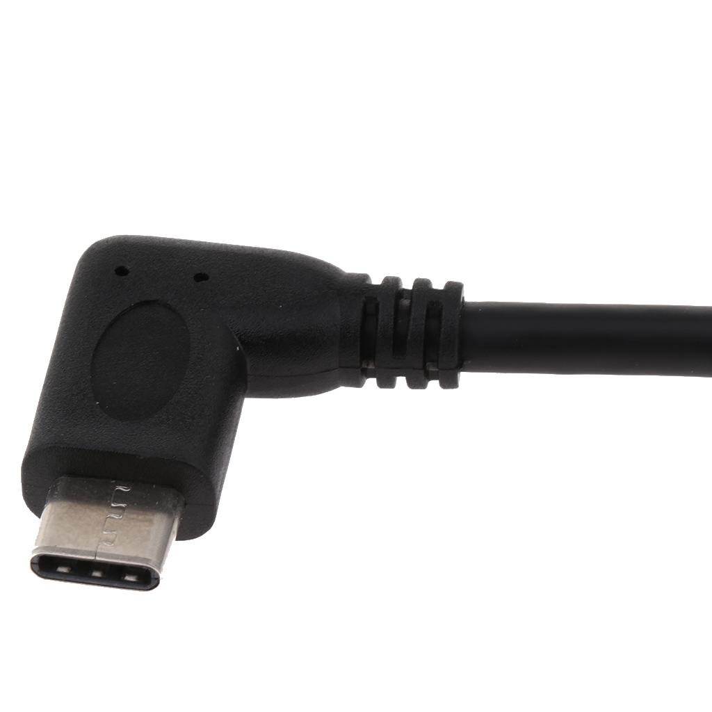 Right Angle USB 3.1 Type C Male To Female Extension Cable Data
