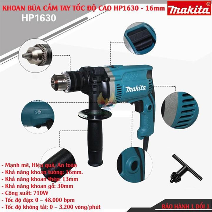 Máy khoan Makita HP1630, Bộ Máy Khoan Búa Đa Năng Cầm Tay Makita HP1630 - NỒI ĐỒNG CỐI ĐÁ