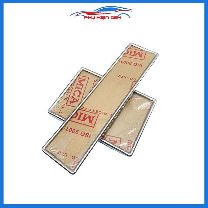 Bộ khung biển số Inox có ốp mica gắn ô tô hai mẫu biển cũ mới