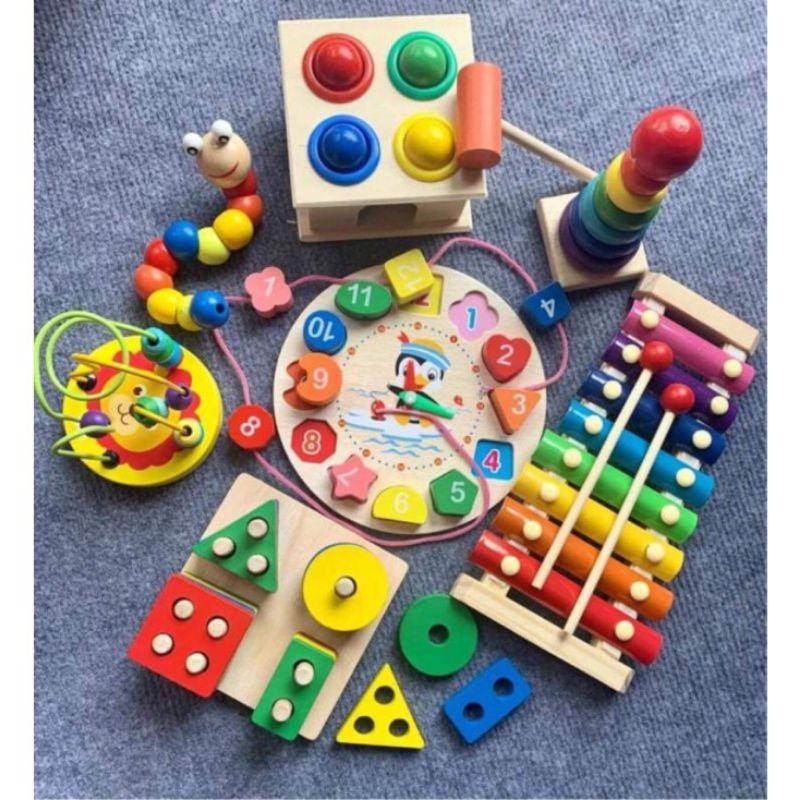 Combo đồ chơi gỗ cho bé 6 - 7 món