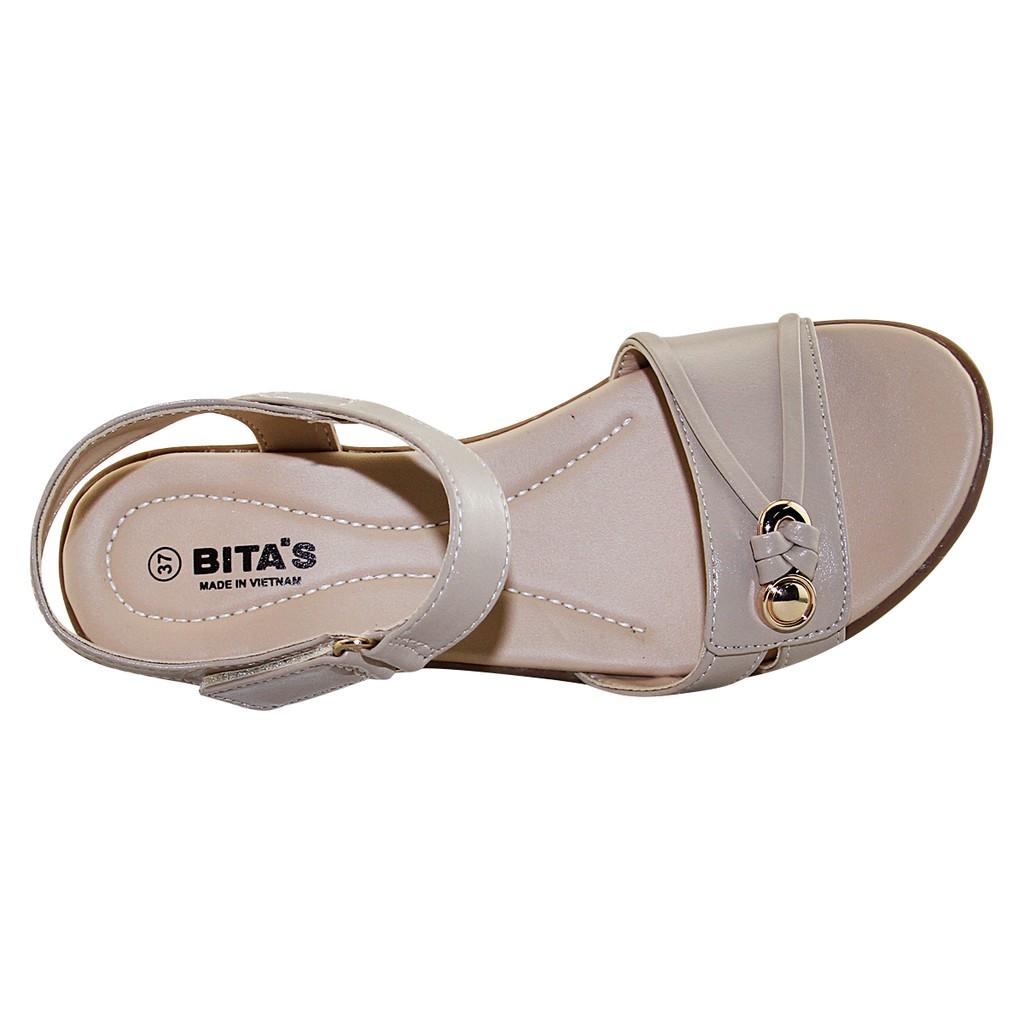 Sandal nữ Bita's SYN.235 (Đen + Kem + Vàng bò)