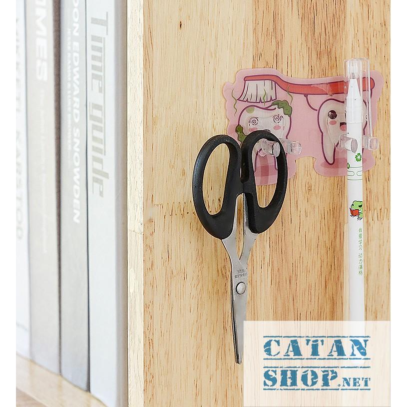 Miếng dán tường HÌNH CHIẾC RĂNG treo bàn chải đánh răng, móc treo vật dụng gia đình siêu tiện lợi, tiết kiệm không gian