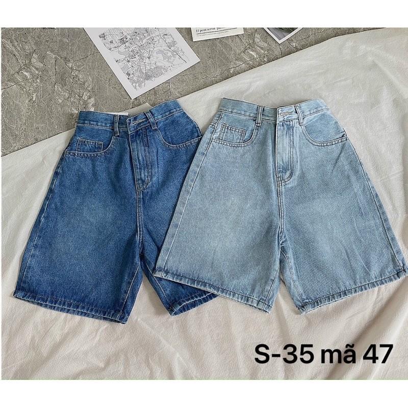 Quần ngố jean nữ trơn cạp cao Msngo47