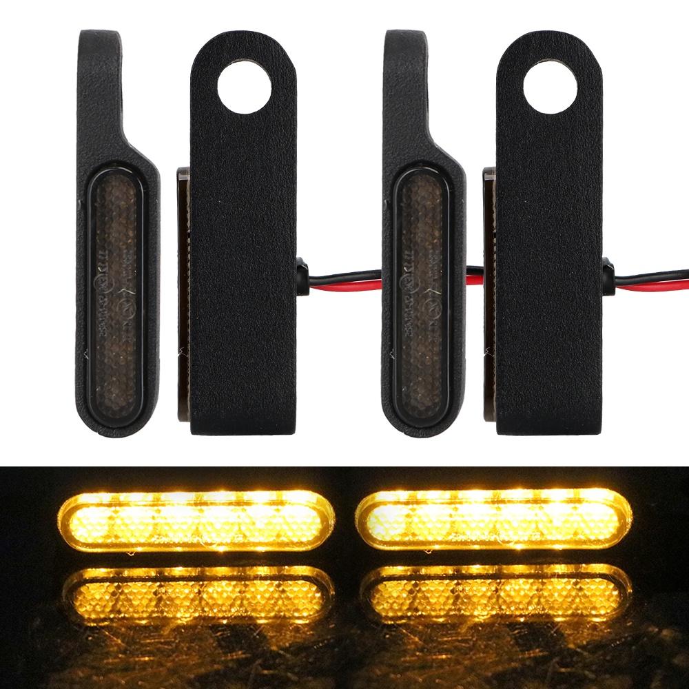 Set 2 đèn LED tín hiệu màu hổ phách DC 12V gắn tay lái xe máy Cafe Racer Scooter ATV