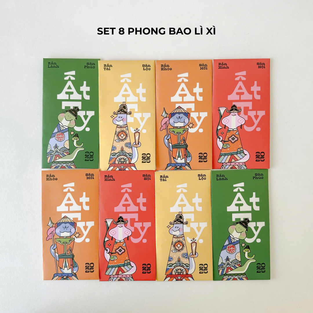 Bao lì xì tết 2025 set lì xì dài phiên bản Rắn năm Ất Tỵ Crabit