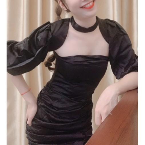 Đầm dự tiệc ôm body nhún tay phồng Evia Dress