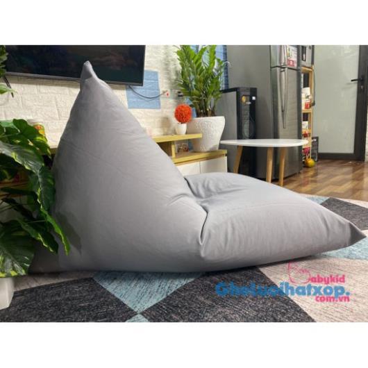 Ghế xốp đa năng dáng thuyền Babykid, cỡ L, chất vải kaki màu ghi