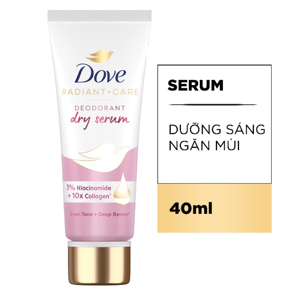 Kem Khử Mùi Dove Dry Serum Collagen &amp; Vitamin B3 Sáng Mịn Đều Màu 40ml