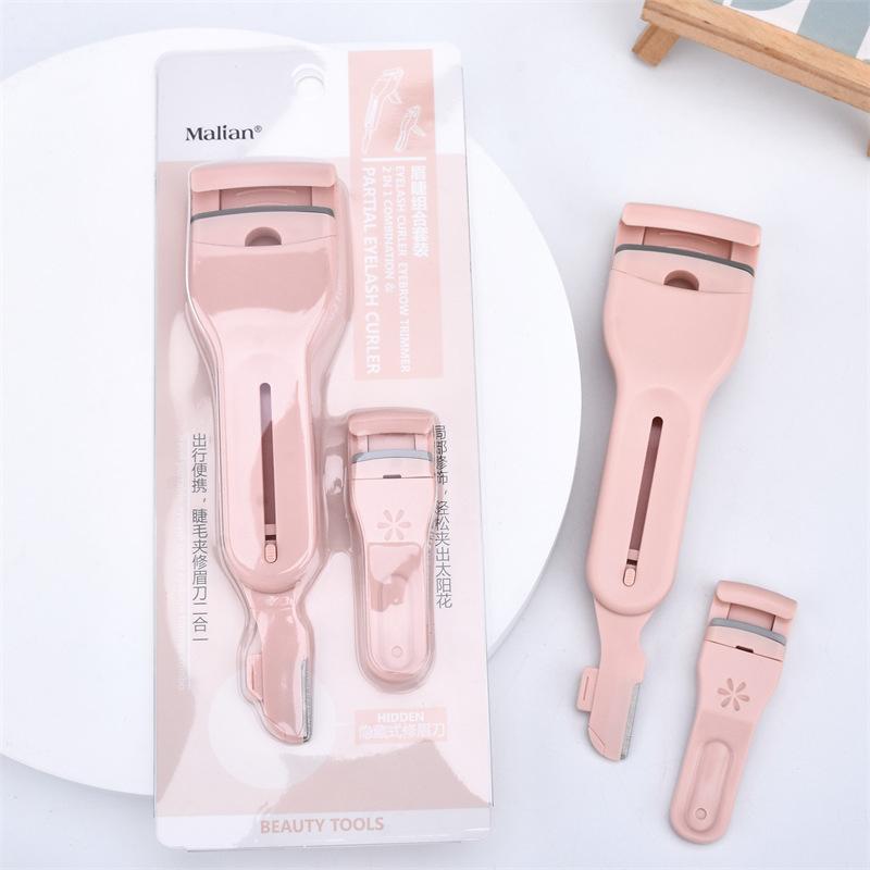 Dụng Cụ Bấm Cong Lông Mi 2 Trong 1 Tiện Lợi HB - Pink