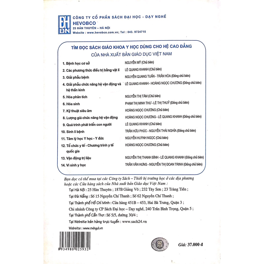 Hóa Sinh( Dùng Cho Đào Tạo Cao Đẳng Y Học)