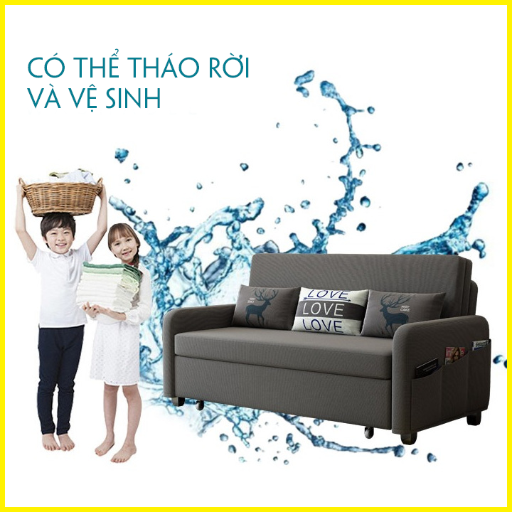 GIƯỜNG SOFA THÔNG MINH. GIƯỜNG SOFA ĐA NĂNG CÓ HỘC CHỨA ĐỒ KIÊM GHẾ SOFA. GHẾ SOFA GIƯỜNG CAO CẤP KHUNG THÉP CHỊU LỰC SƠN TĨNH ĐIỆN. KÈM 3 GỐI TONE SUR TONE