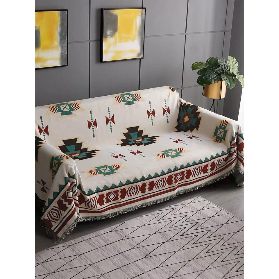 Chăn phủ ghế sofa,thảm vintage trải giường ngủ nhà khách 130x180cm