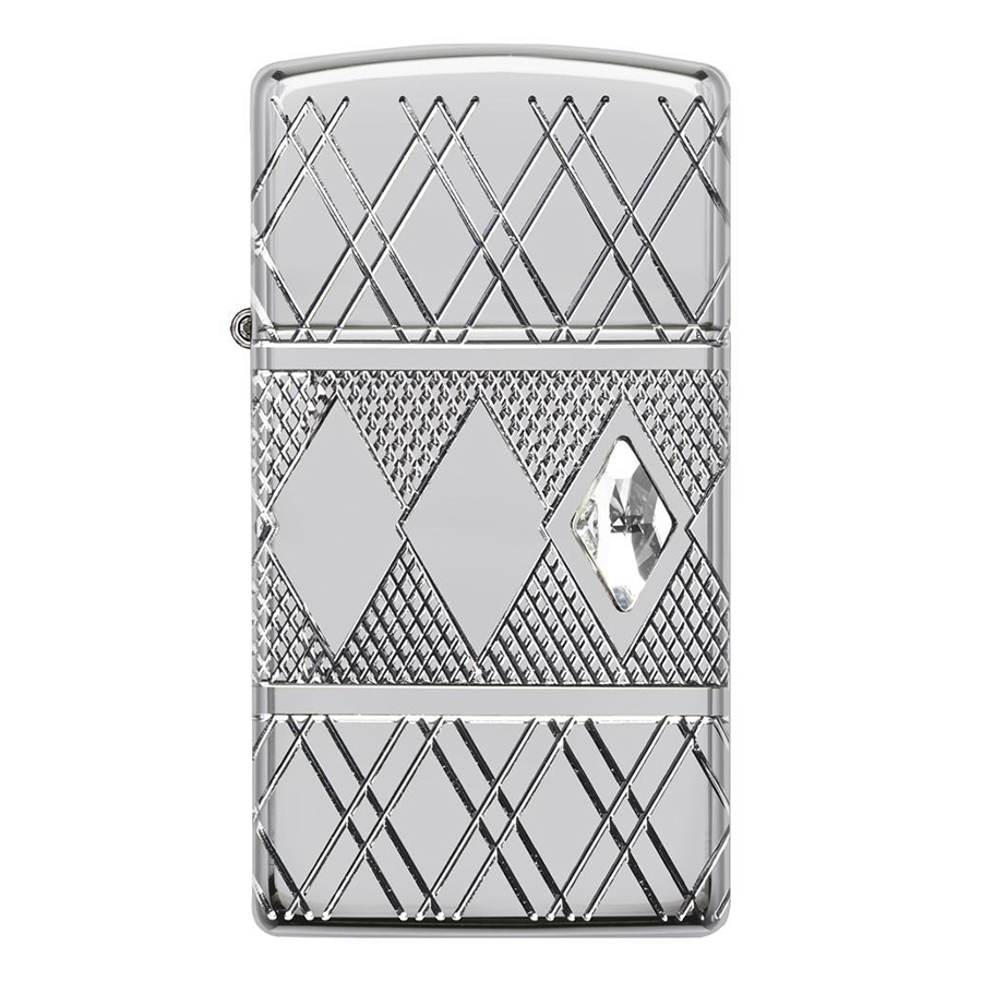 Bật Lửa Zippo 49052 – Zippo Slim Armor Diamond Pattern Design High Polish Chrome