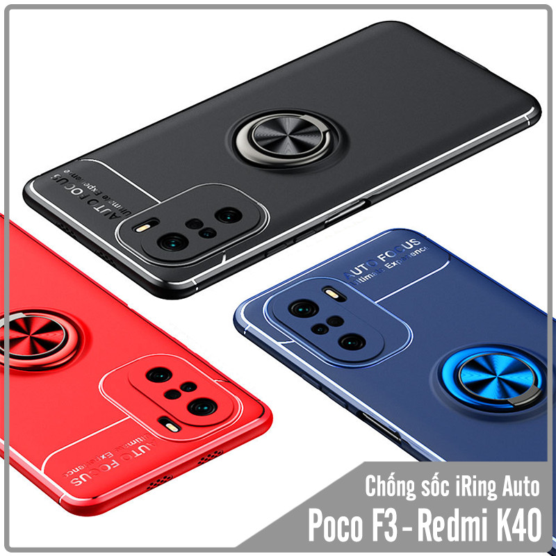Ốp lưng cho Xiaomi Poco F3 - Redmi K40 chống sốc iRing Auto Focus - Hàng nhập khẩu