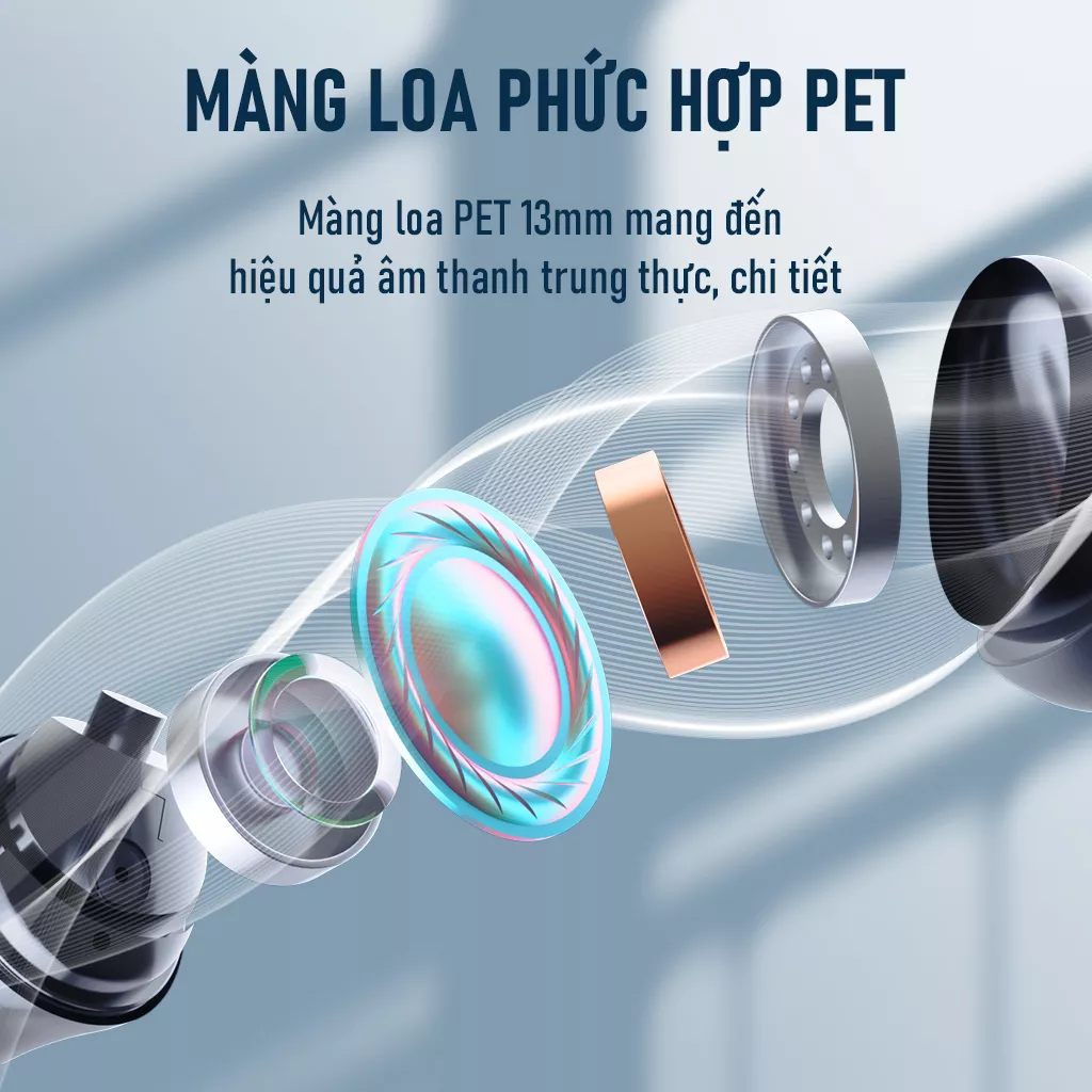 Tai Nghe Bluetooth ROBOT Airbuds T30 Thiết Kế In-Ear Chống Nước Cảm Ứng Thông Minh - Hàng Chính Hãng