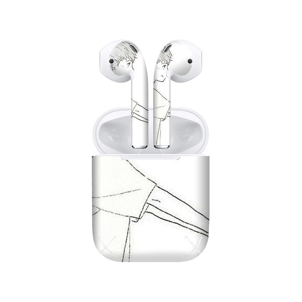 Miếng dán skin chống bẩn cho tai nghe AirPods in hình thiết kế - atk177 (bản không dây 1 và 2