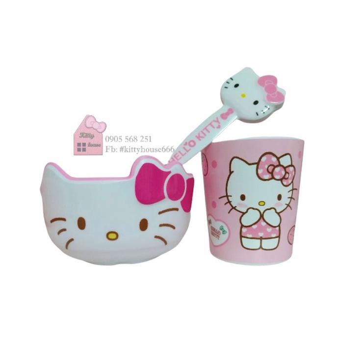 SET COMBO TÔ / CHÉN LY MUỖNG KITTY KITTY HOUSE