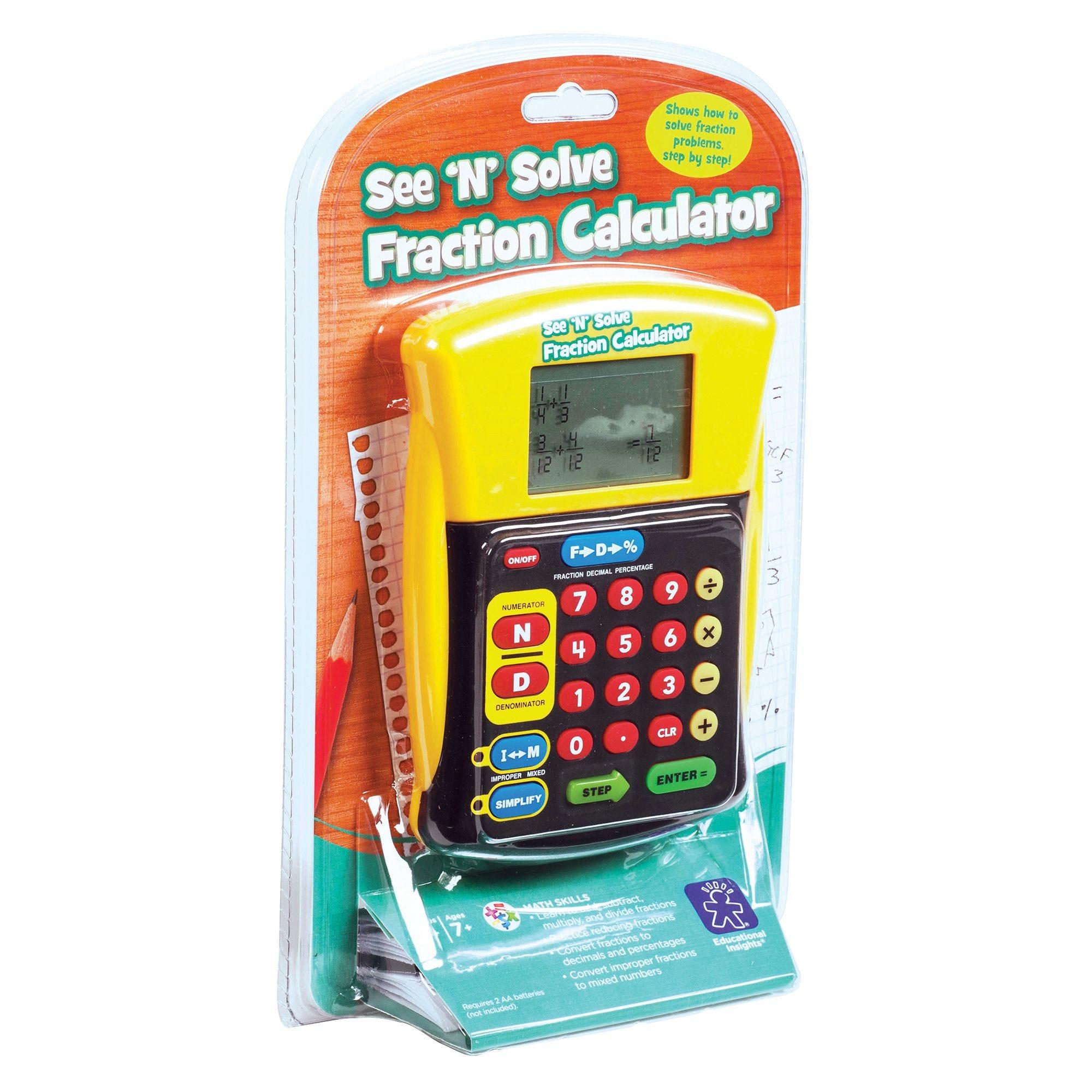 Educational Insights Máy tính giải toán phân số - See 'N' Solve Fraction Calculator