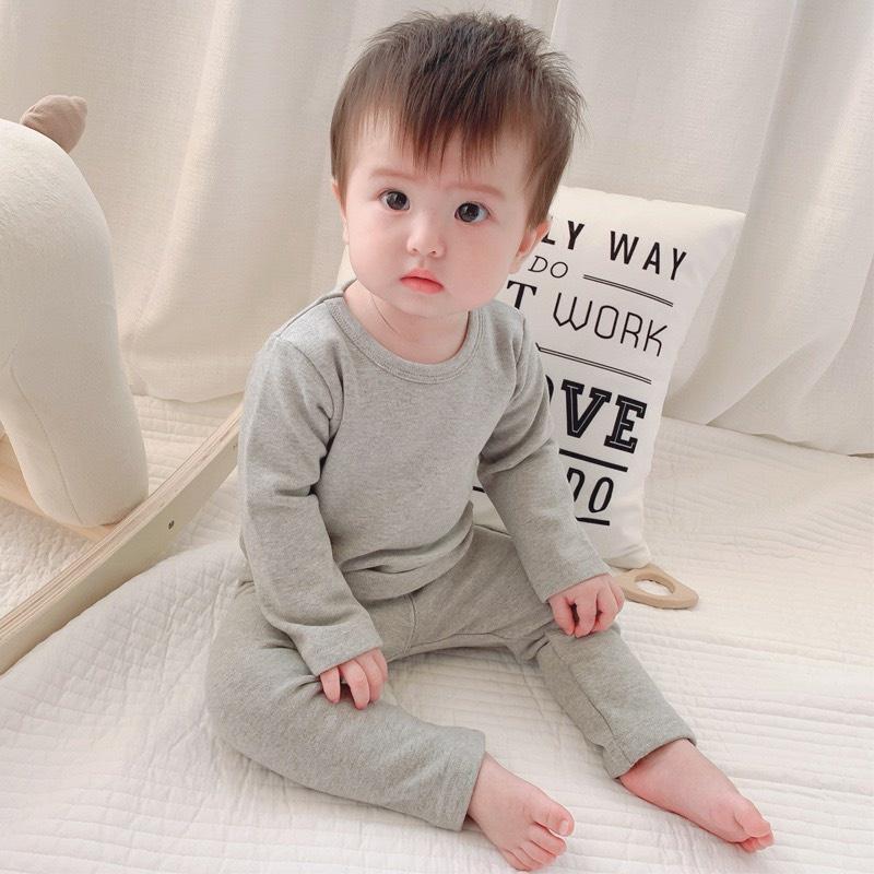 Bộ dài tay thun tăm cổ tròn cho bé trai, bé gái - MC182