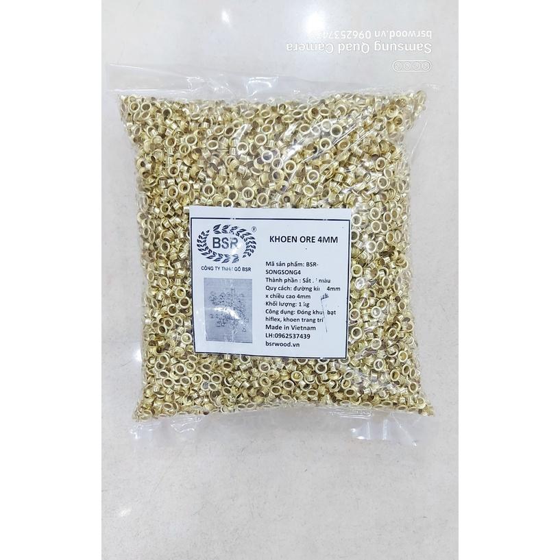 Khoen ore 4mm Bằng Sắt xi Màu VÀNG Bán sỉ Túi 1kg KHÔNG long đền Khuy mắt cáo thẻ tag, bấm túi giấy