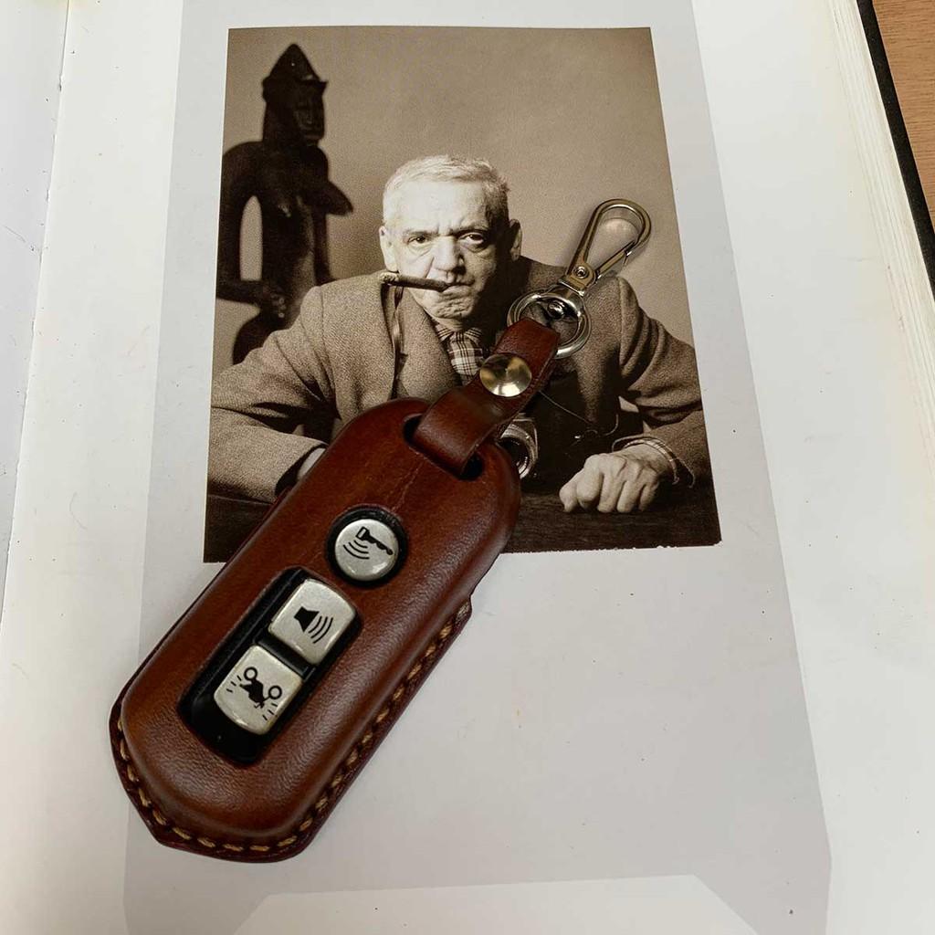 BAO DA DÀNH CHO SMARTKEY XE SH - BAO DA HANDMADE MÀU NÂU CAO CẤP