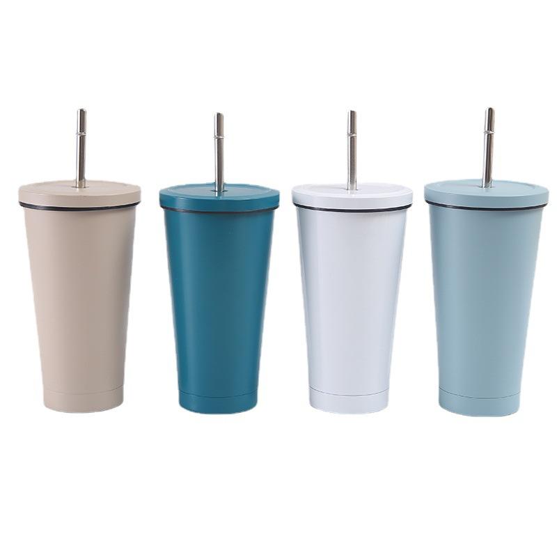 Phong Cách Mới Nhất Tùy Chỉnh Inox 304 Giữ Nhiệt Cốc 2 Lớp Hút Chân Không Công Suất Lớn Ống Hút Cốc Ô Tô Di Động Cà Phê Tặng Cốc