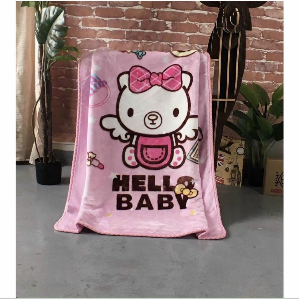Chăn tuyết 2 lớp loại dày cho bé kích thước 100*140cm, họa tiết in 2 mặt, mền cho bé đi học, chăn văn phòng