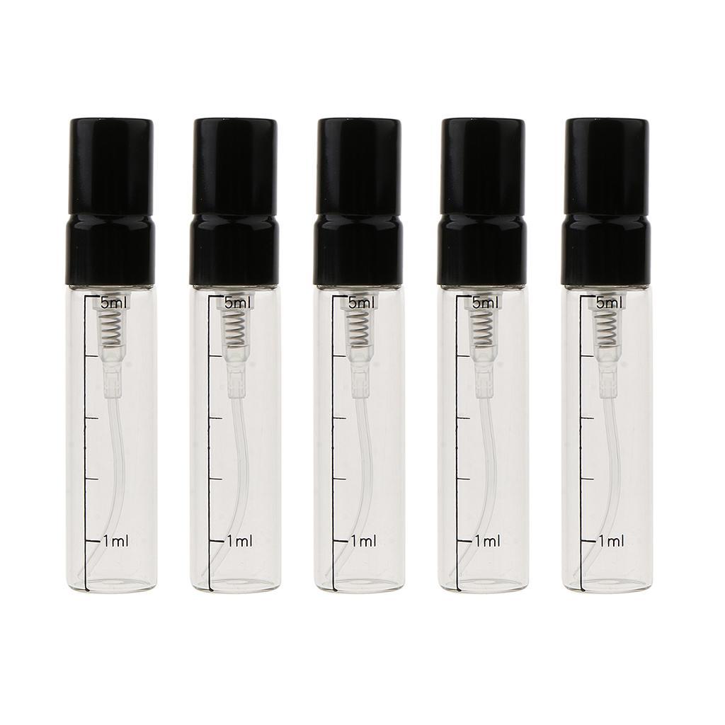 5Pcs Empty 5ml Refillable Perfume Bottles  Tube Glass Vials