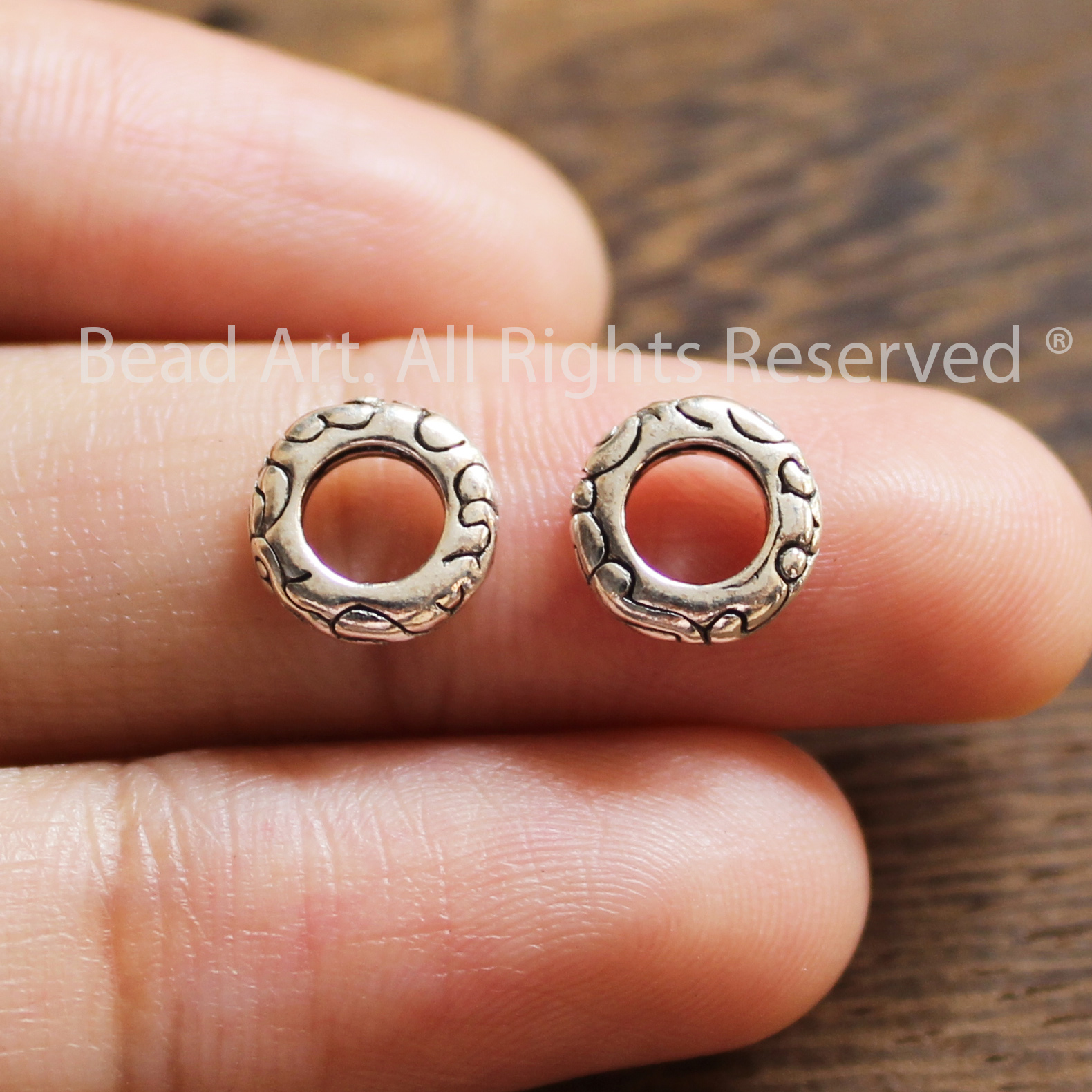 Charm Dẹp 8x2.3MM Dạng Cách Bạc 925 Phối Vòng Tay Phong Thuỷ, Chuỗi Hạt, Trang Sức - Bead Art