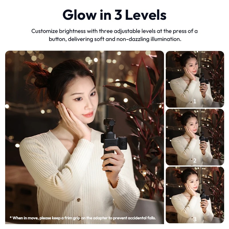 Đèn LED Trợ Sáng Mini Dành Cho DJI Pocket 3 Tích Hợp Pin 500mAh Ulanzi LM001 - Hàng Nhập Khẩu