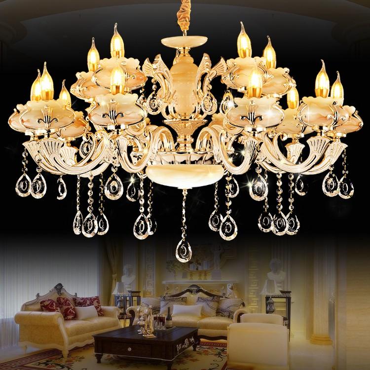 Đèn chùm trang trí pha lê cao cấp loại 15 tay chuẩn loại 1 kèm bóng LED nến