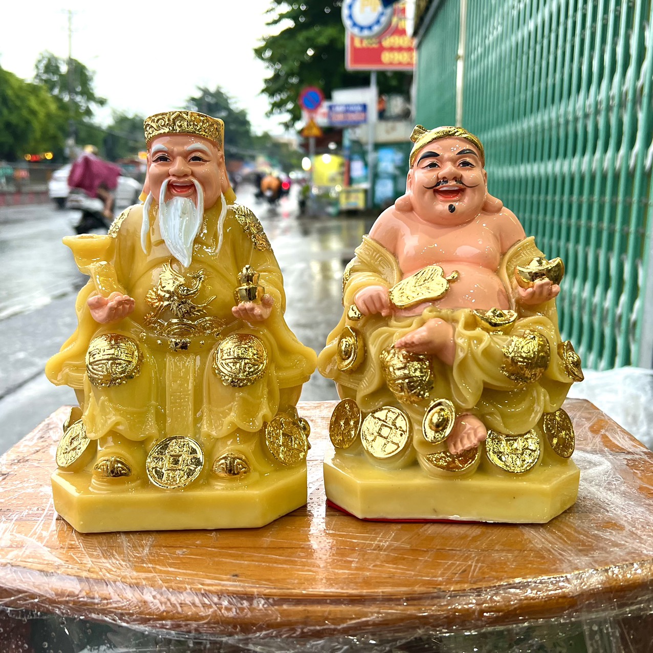 Tượng Thần tài Thổ Địa đá Việt Nam cao 19cm – 8inch