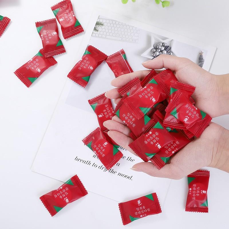 Túi 20 Khăn Giấy Nén Hàn Quốc Dạng Viên Kẹo Dùng 1 Lần - Có Khóa Zip Bỏ Túi Du Lịch Tiện Lợi