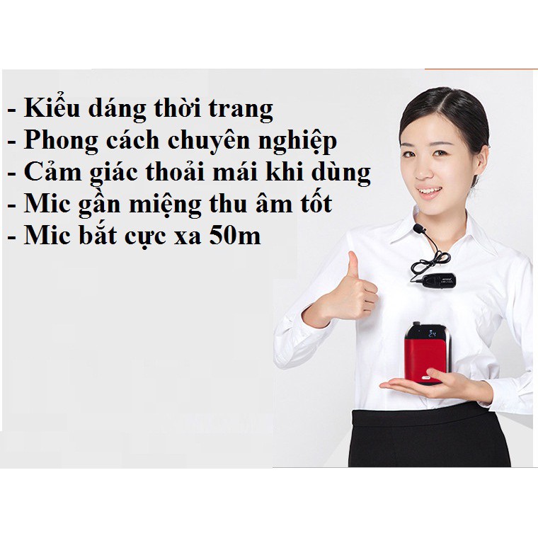 Loa trợ giảng Aporo T20 2.4G cài áo không dây tặng 4 món - Hàng chính hãng