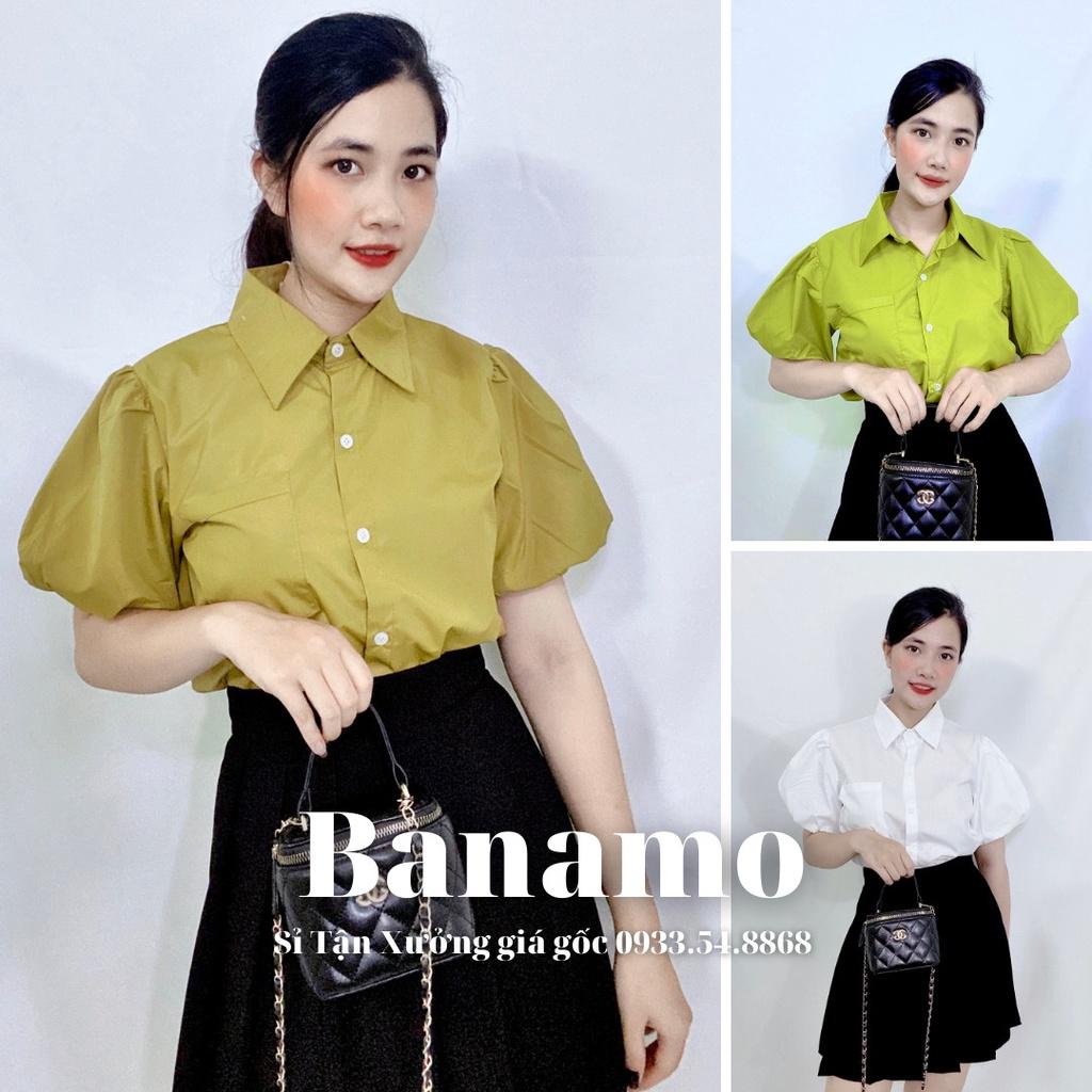 Áo sơ mi nữ tay bồng hàng thiết kế thời trang áo sơ mi cộc tay 3920