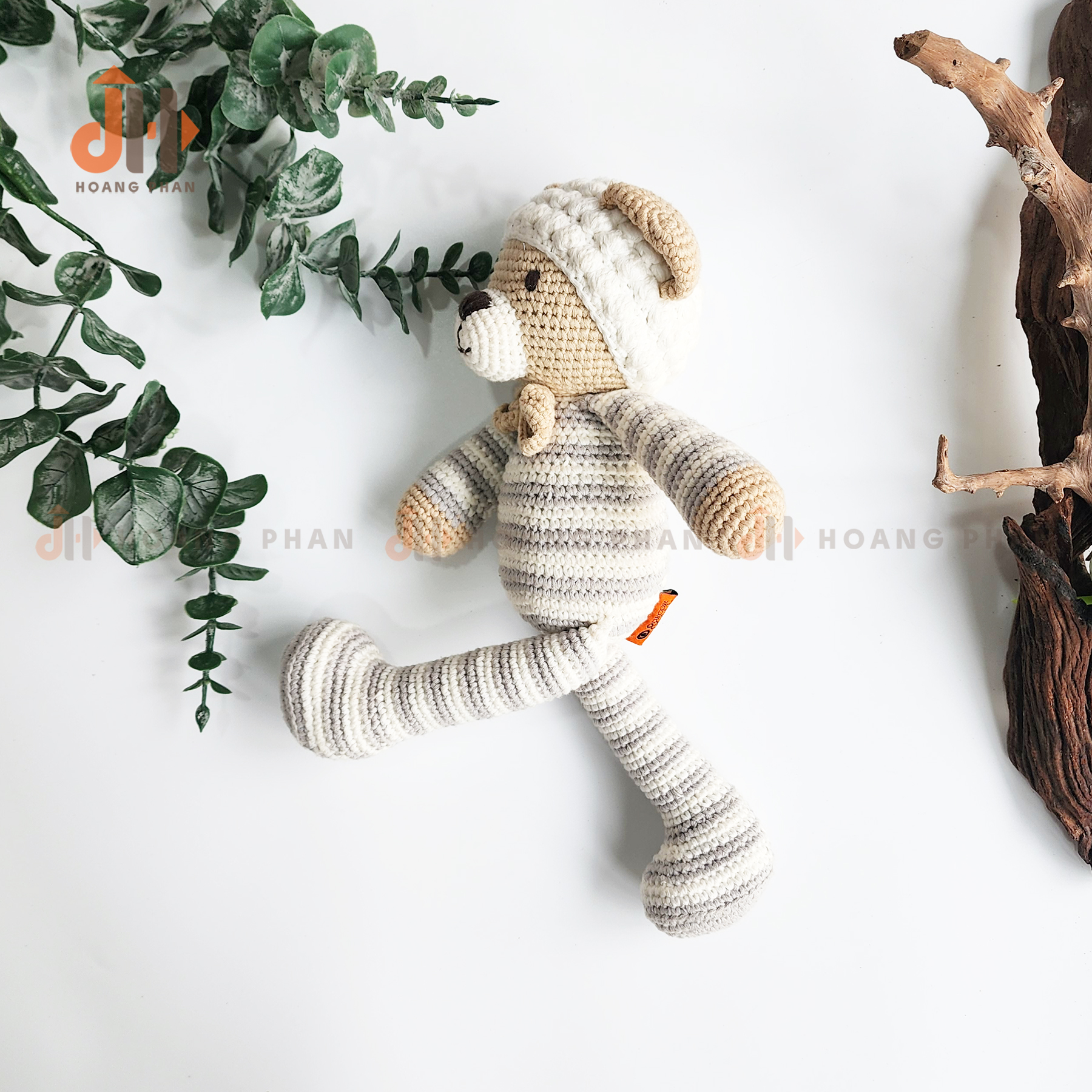 [Thú bông móc len] Gấu Gu Cun Pijama Hồng