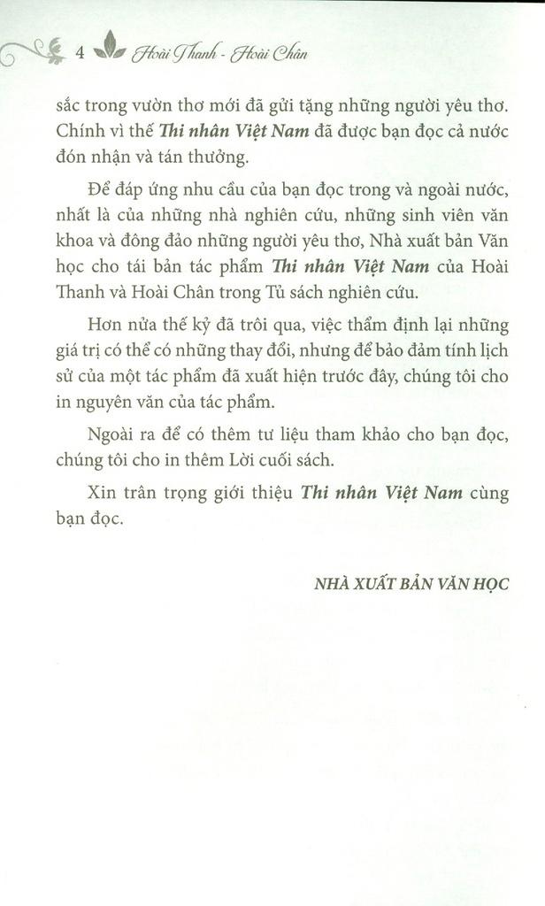 Danh Tác Văn Học Việt Nam - Thi Nhân Việt Nam - Bìa Cứng (Tái Bản 2023)
