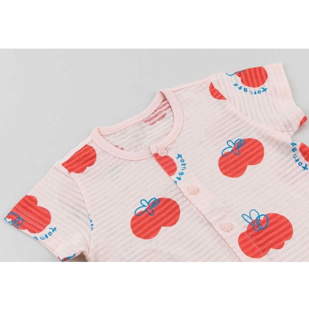 BỘ NGẮN CAO CẤP BÉ GÁI NỘI ĐỊA HÀN, CHẤT COTTON GIẤY ORGANIC, MẪU CÀ CHUA