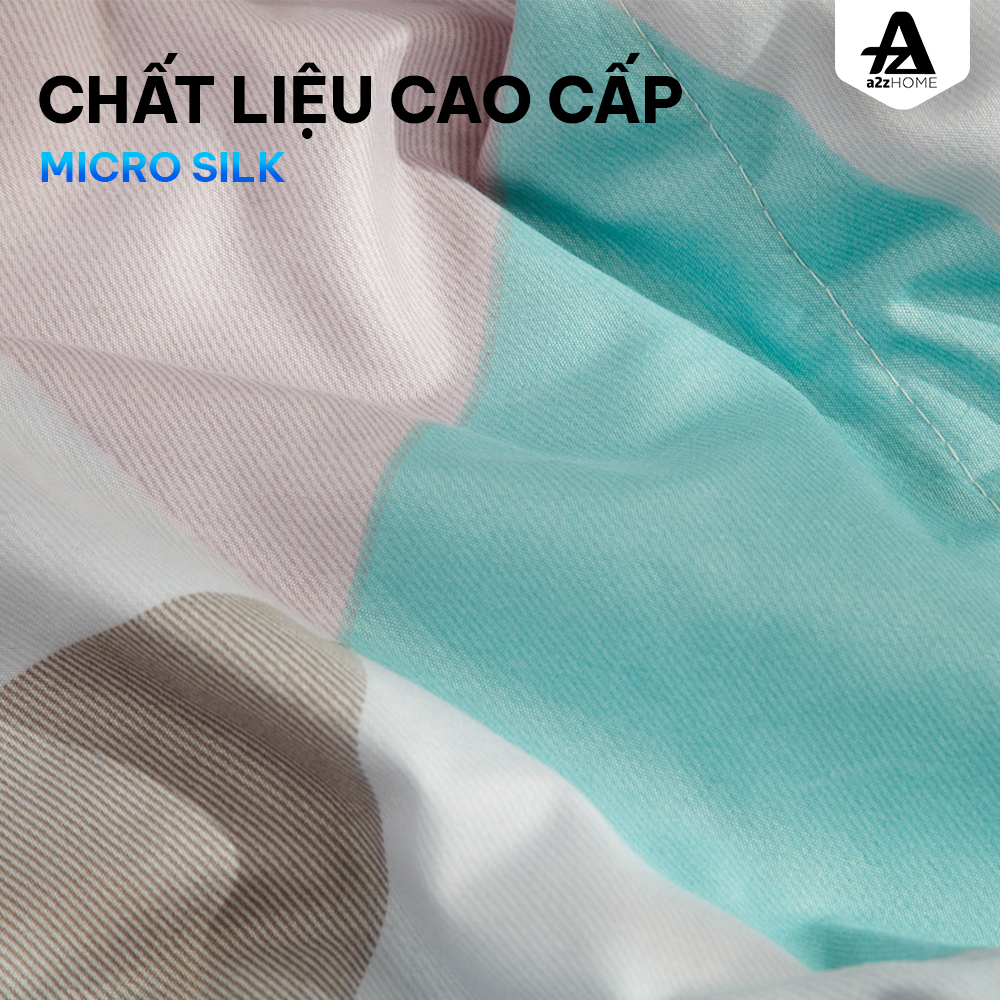 Bộ Ga Trải Giường 4 Món Cubism Color Mềm Mại 100% Mirco Silk Cao Cấp A2Z Home