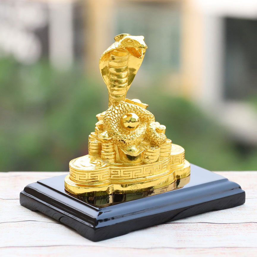 Tượng Rắn phong thuỷ bằng đồng mạ vàng
