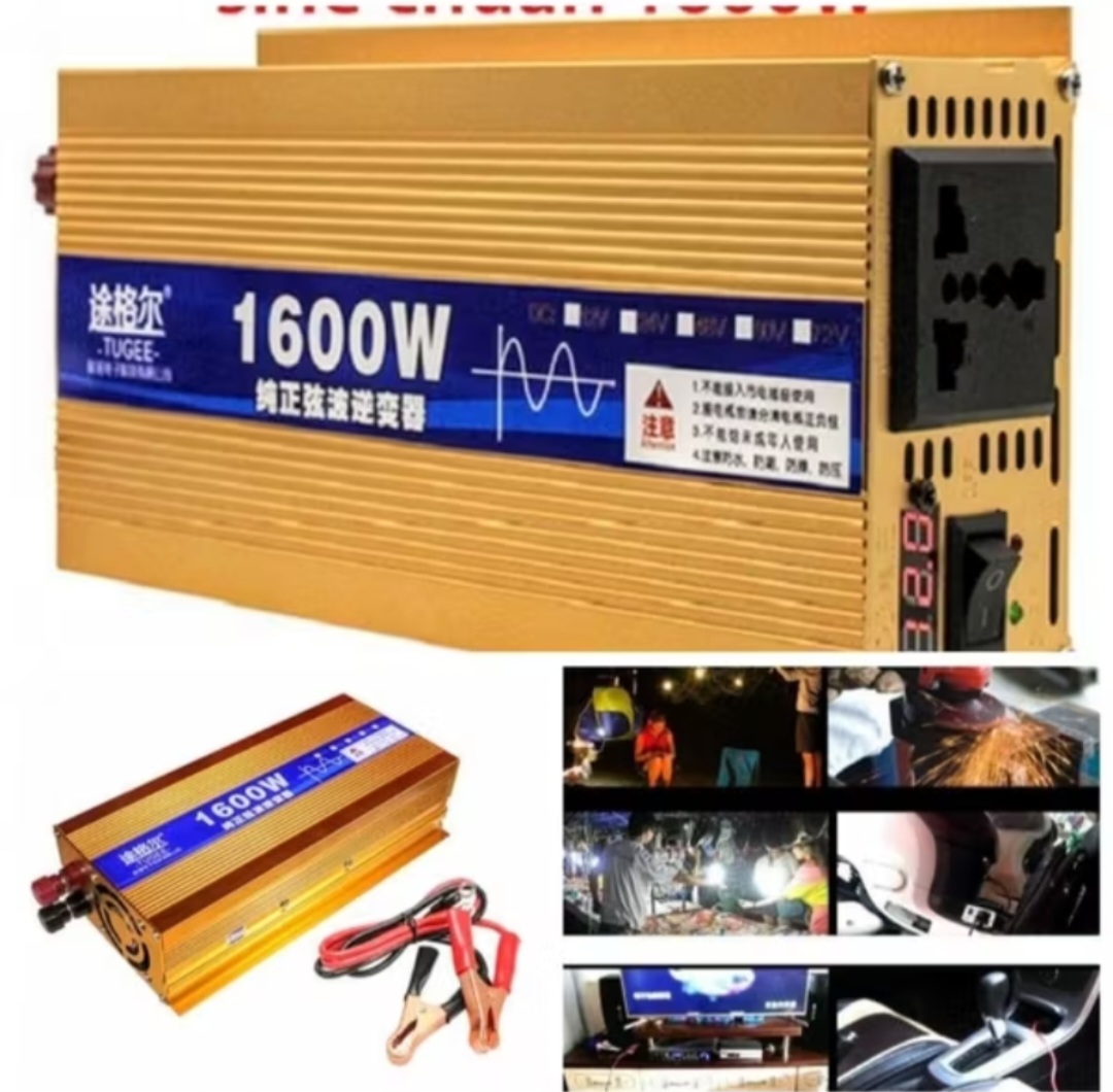 1 BỘ KÍCH ĐIỆN TỪ 12V LÊN ĐIỆN 220V CÔNG XUẤT 1600W SÓNG XIN CHUẨN
