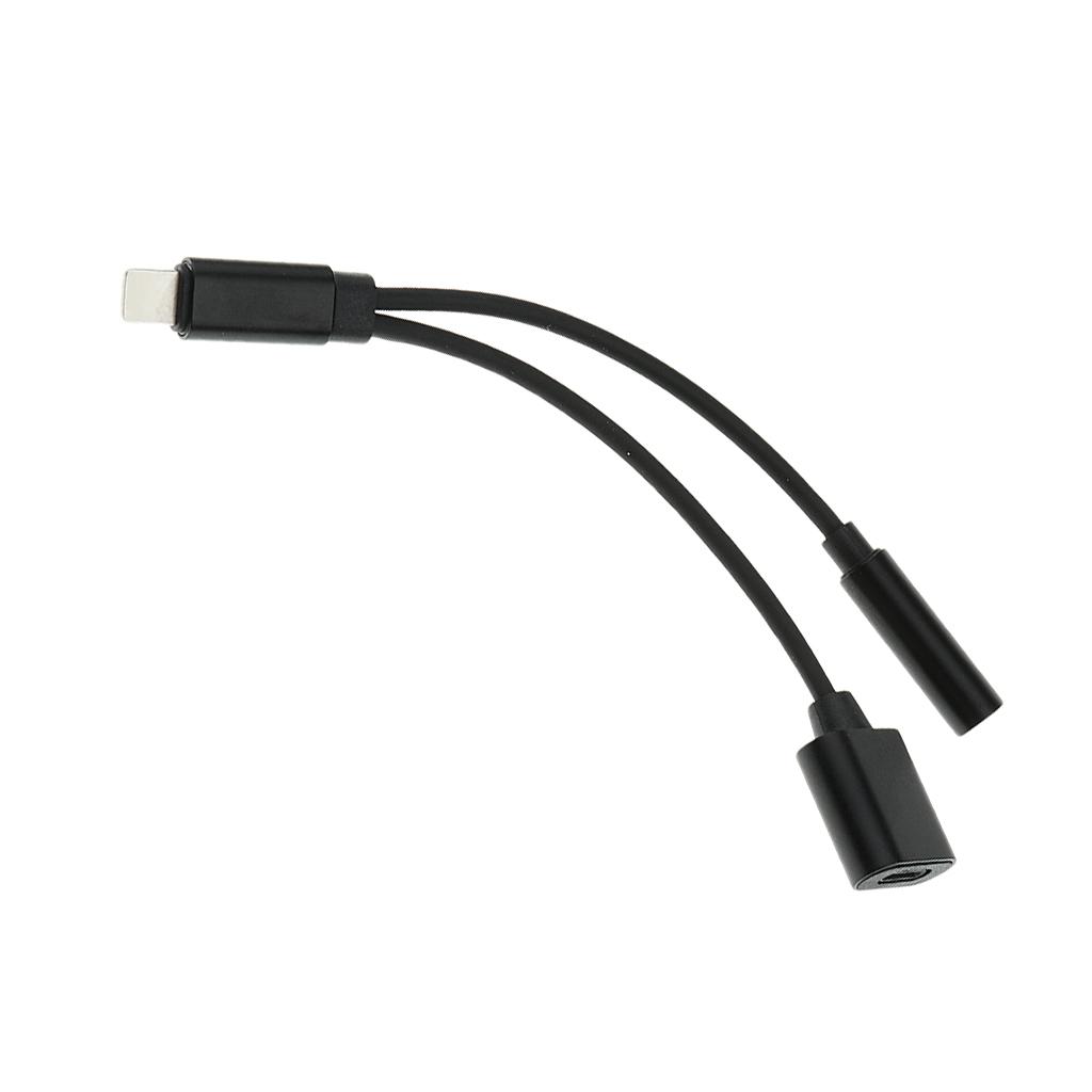 3x3.5mm Headphone Audio Adapter Charger Cable For iPhone 7 8 Plus X Black