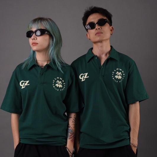 Áo thun polo tay lỡBasic, áo phông cổ bẻ unisex, vải cotton nam nữ form rộng