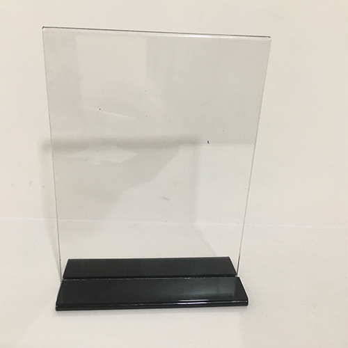Kệ để giấy 2 mặt đế lùa mica 2ly trong khổ 12x18cm