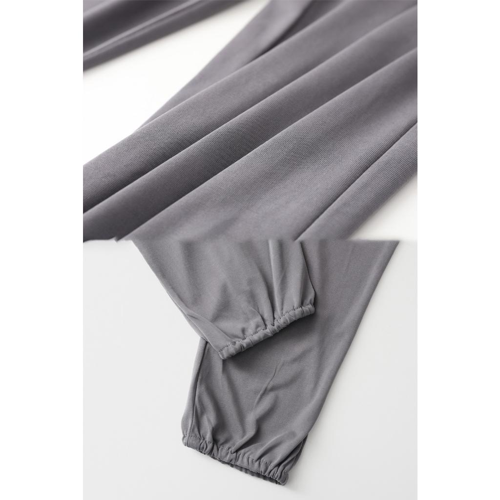 Quần dài bomber ông rộng bé gái Icotton trơn BG209