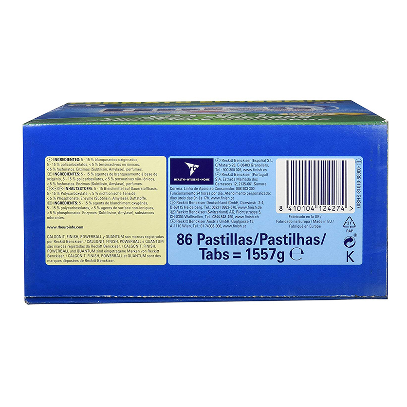 Hộp 86 viên rửa chén Finish All In 1 Dishwasher Tablets PTT028271