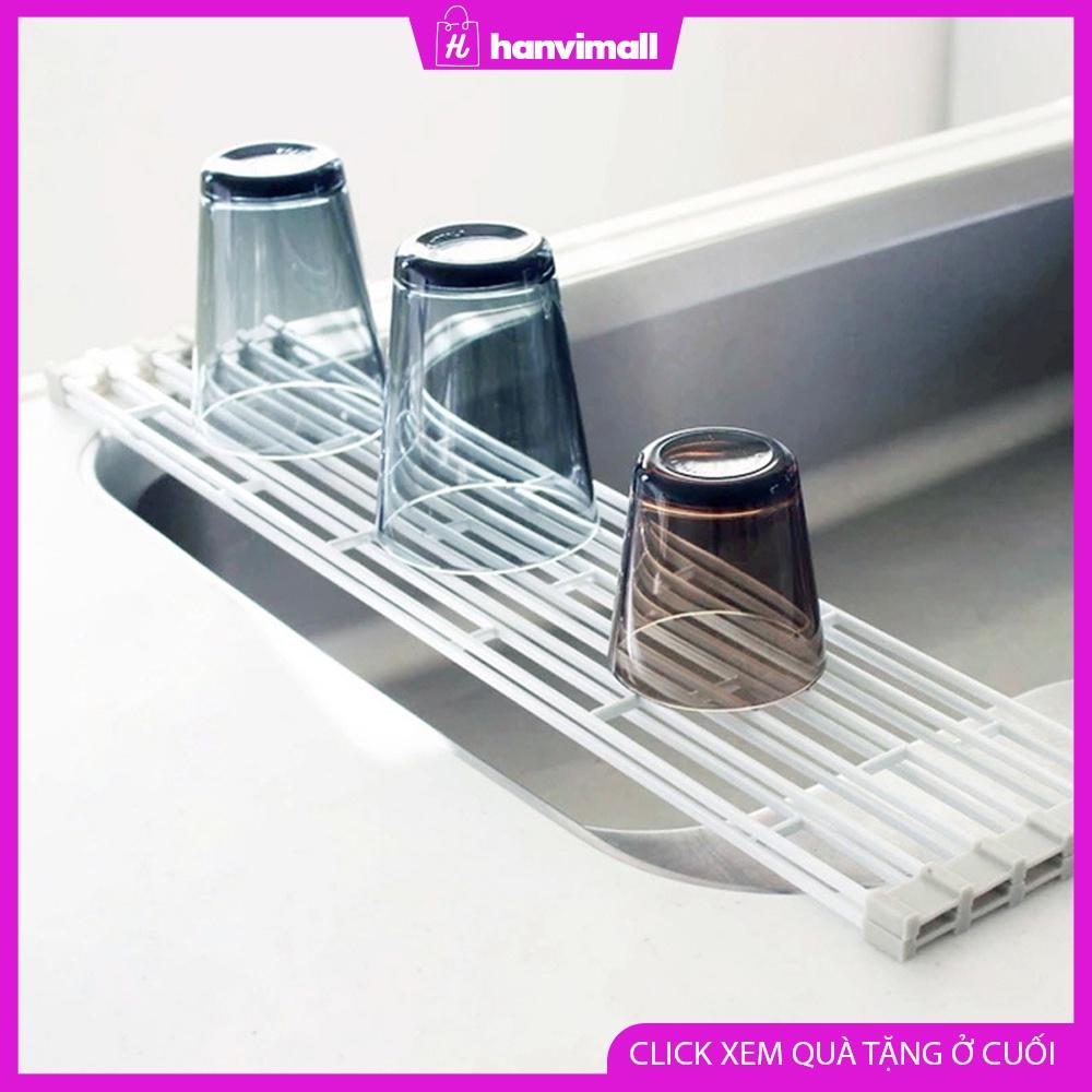 Kệ gác bồn rửa chén Giá bắc ngang bồn rửa chén gấp gọn, tiết kiệm diện tích 25,5cm x 58cm