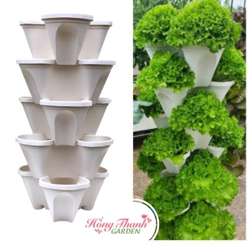 Chậu Tháp Trồng Rau, Trồng Hoa, Tiết Kiệm Diện Tích, Trang Trí Nội Thất, Sân Vườn,Bền Đẹp, Chậu Tam Giác Xếp Tầng, Nhựa Cao Cấp, Tiện Lợi, Tiết Kiệm Không Gian