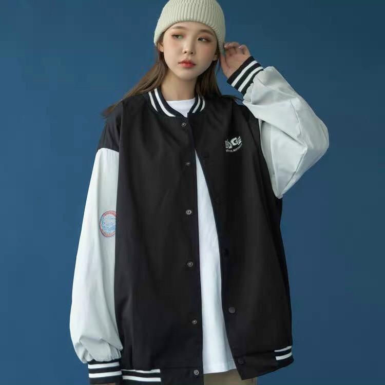 Áo Khoác Dù Hai Lớp Unisex, Áo Khoác Bomber Form Rộng 2 Màu Babge Nam Nữ Ulzzang, Labibi