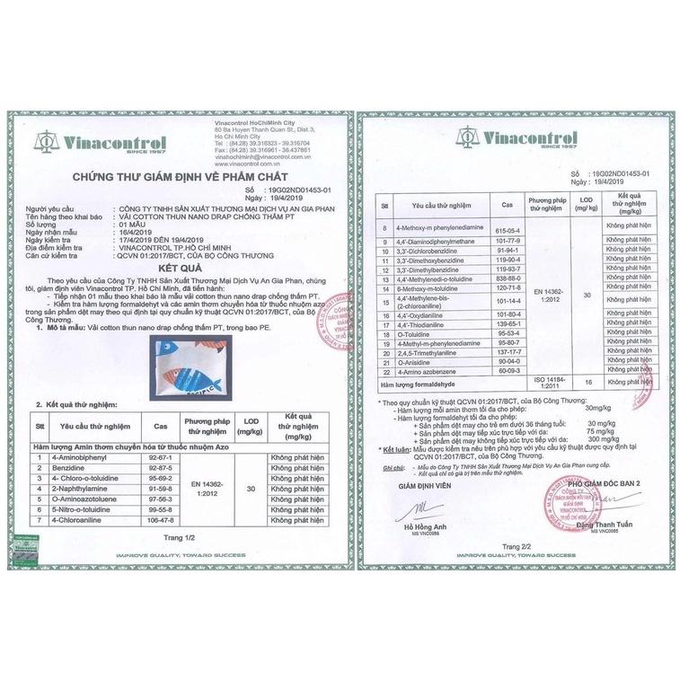 Ga chống thấm cho bé chính hãng PT, chất liệu 100% cotton thun, chống thấm tuyệt đối, bé tè lau là sạch